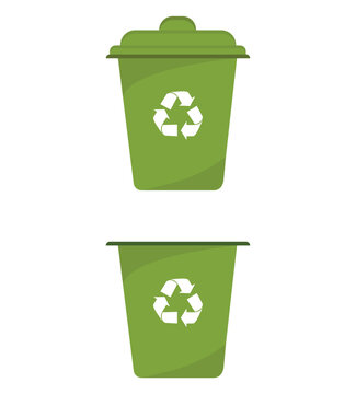 Recycle bin vector illustration. Colorful recycle bin	