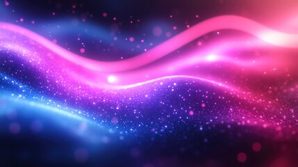 Dynamic neon wave in pink, purple, and blue on a dark backdrop, capturing fluid energy and modern style for tech designs, futuristic visuals, and music branding