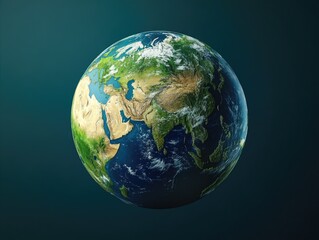 Fototapeta premium Planet Earth with political borders of countries, islands, and major bodies of water.