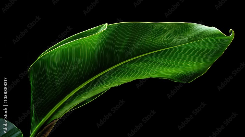 Wall mural delicate tropical banana leaves