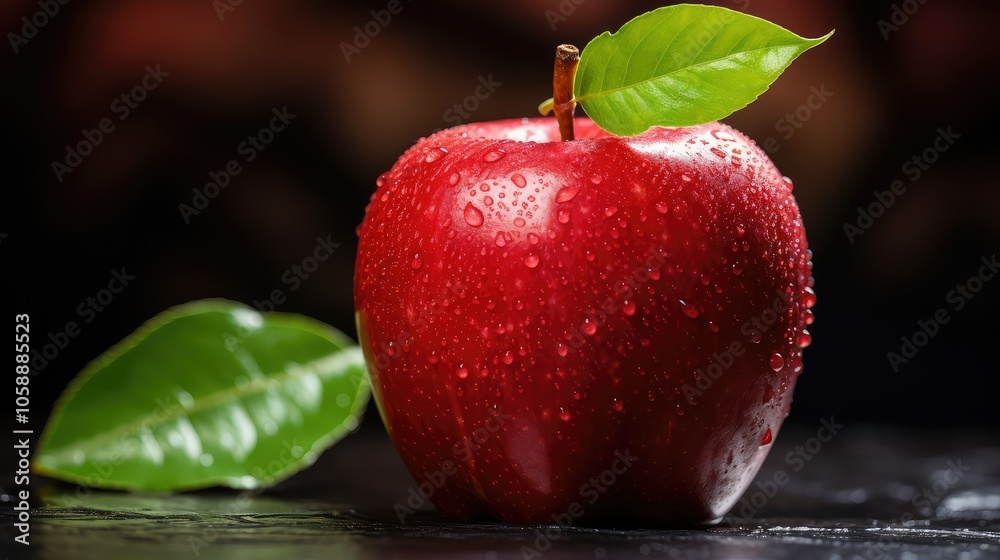 Poster delicious red green apple