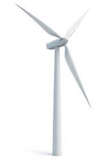White wind turbine isolated on white background	