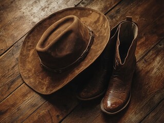A hat and boots from the old west