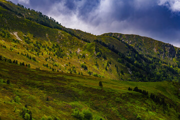 Photo of the Col de Pailheres located in the Ariège department, in the French Pyrenees. This pass culminates at an altitude of 2,001 meters above the town of Mijanès in the Pyrenees mountains.