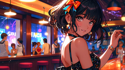 women smilling, smiling women , anime smiling illustrations, smiling anime girls, cute anime girls, Anime girl smilling, AI generative, Ai anime Wallpaper, ai generative anime	