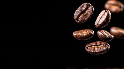Fototapeta premium A close up of coffee beans with smoke rising from them