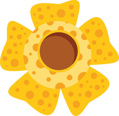 Rafflesia flower blooming with five petals and a big hole in the middle