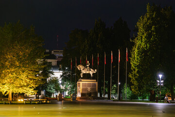 Lublin city center at night, Poland 1.08.2024. Lublin, the city of inspiration