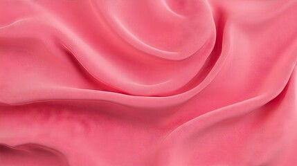 Obraz premium Pink silk fabric texture ideal for clothing, fashion, and material design. This pink silk fabric offers a luxurious feel, perfect for various creative applications with ample copy space.