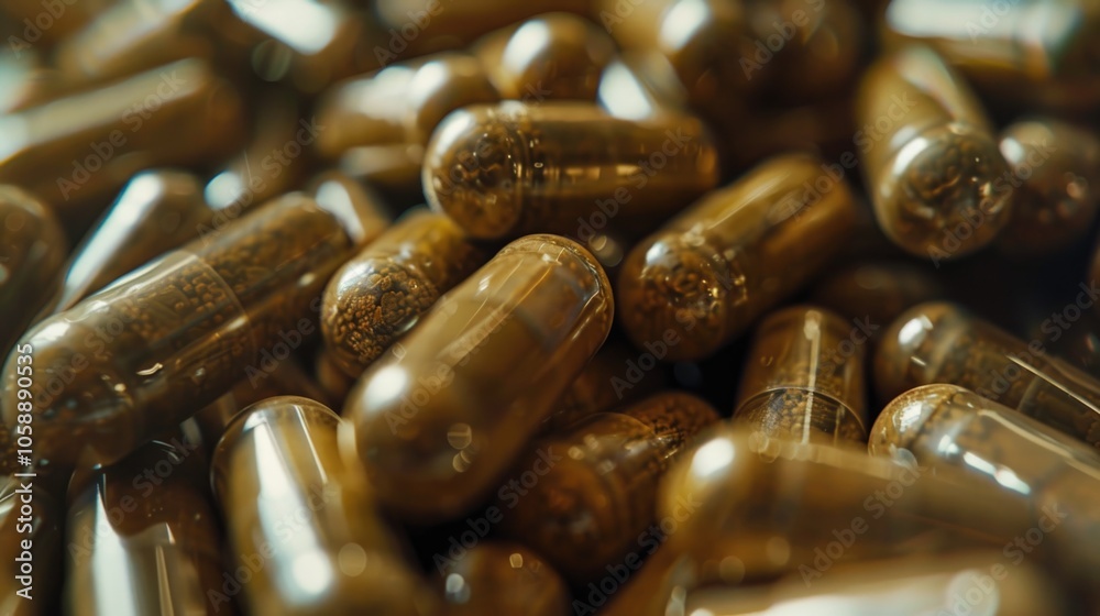 Wall mural Capsules stacked on top of each other, possibly vitamins or medication.