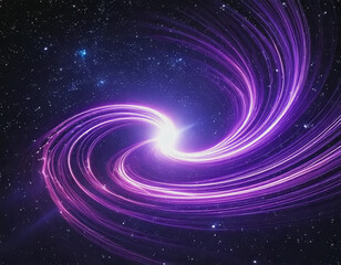 Fototapeta premium gaseous swirling light violet contrail through outer space AI