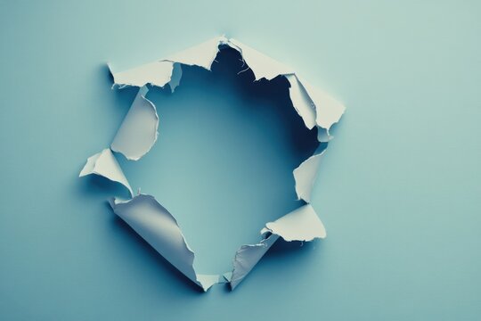 The hole in the wall symbolizes a breakthrough or creation. It could also be seen as an act of demolition.