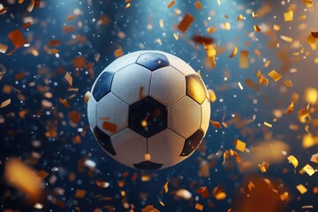 Fototapeta premium Soccer Ball in Confetti