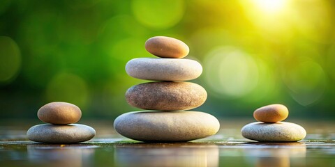 Three Rocks Stacked in Natural Arrangement on Transparent Background - Conceptual Photography of Balance, Nature, and Minimalism
