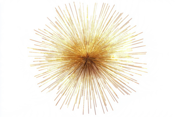 Starburst effect with shimmering golden rays, isolated