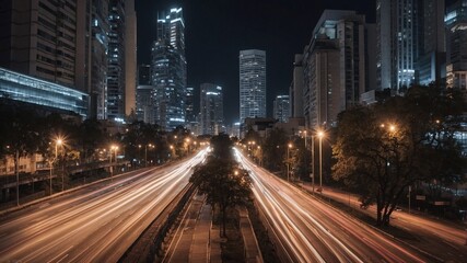 Long exposure image of a city