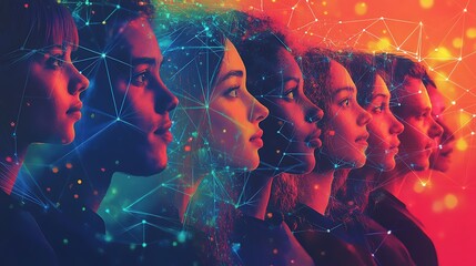 Obraz premium Exploring identity through diverse perspectives and technological connections