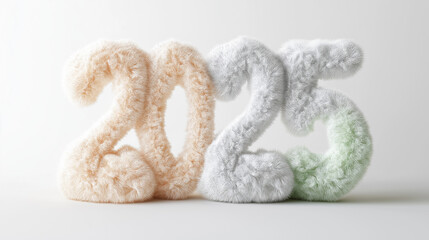 3D text of "2025" in bold, vibrant style, New Year theme, 2025, typography