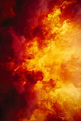 Vertical Dramatic fire and smoke effect glowing red and yellow colors exploding outwards with center space.