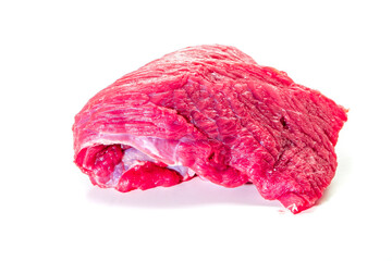 Obraz premium Raw beef meat isolated on white background. Food concept