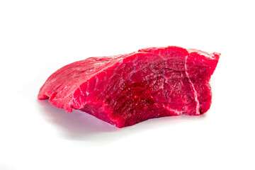Obraz premium Raw beef meat isolated on white background. Food concept