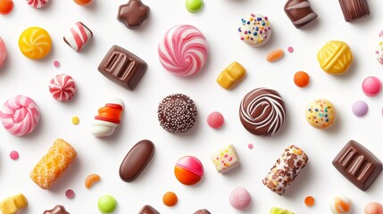 Obraz premium A Whimsical Sticker Collection Featuring Tiny Candies and Confections