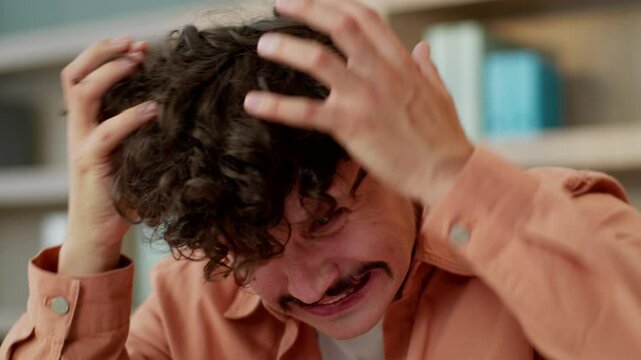 Furious mad angry Caucasian business man male businessman office anxious sad frustrated guy annoyed crazy shout scream cry despair emotions anger hate stress negative yell crisis psychology problem