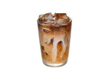 Ice latte coffee put on white background and isolate concept.