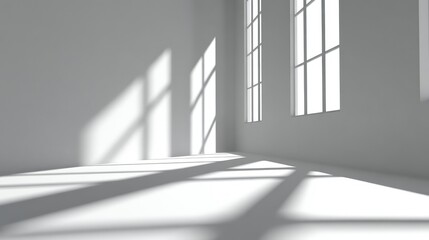 Obraz premium Bright Minimalist Room with Shadows and Sunlight