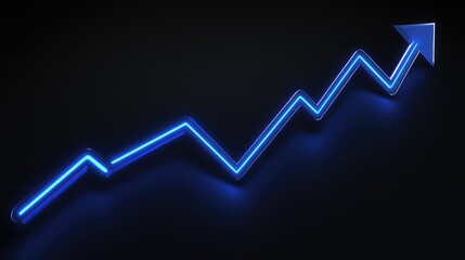 Bright Blue Line Graph Showing Growth Trend