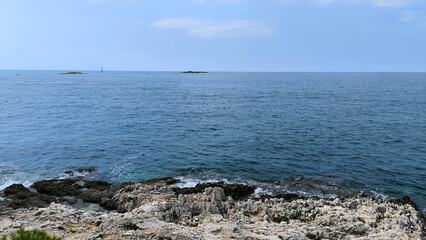 seascape by the Adriatic sea in Poreč on a cloudy day