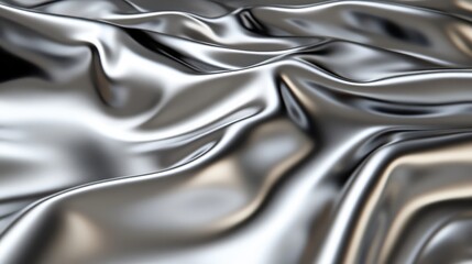 Shimmering Silver Fabric Texture Close-Up