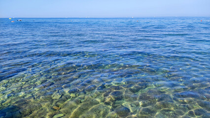 seascape by the Adriatic sea in Poreč on a cloudy day