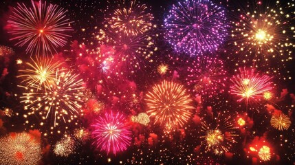 Fototapeta premium Night Sky Fireworks Display