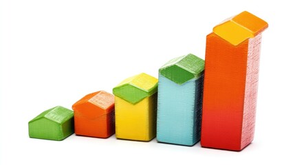 Naklejka premium Colorful Growth Chart with Building Blocks