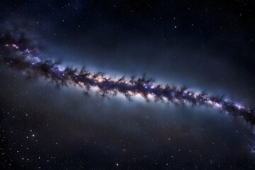 Deep night sky with a galaxy visible millions of stars scattered across creating an infinite cosmos, AI Generated