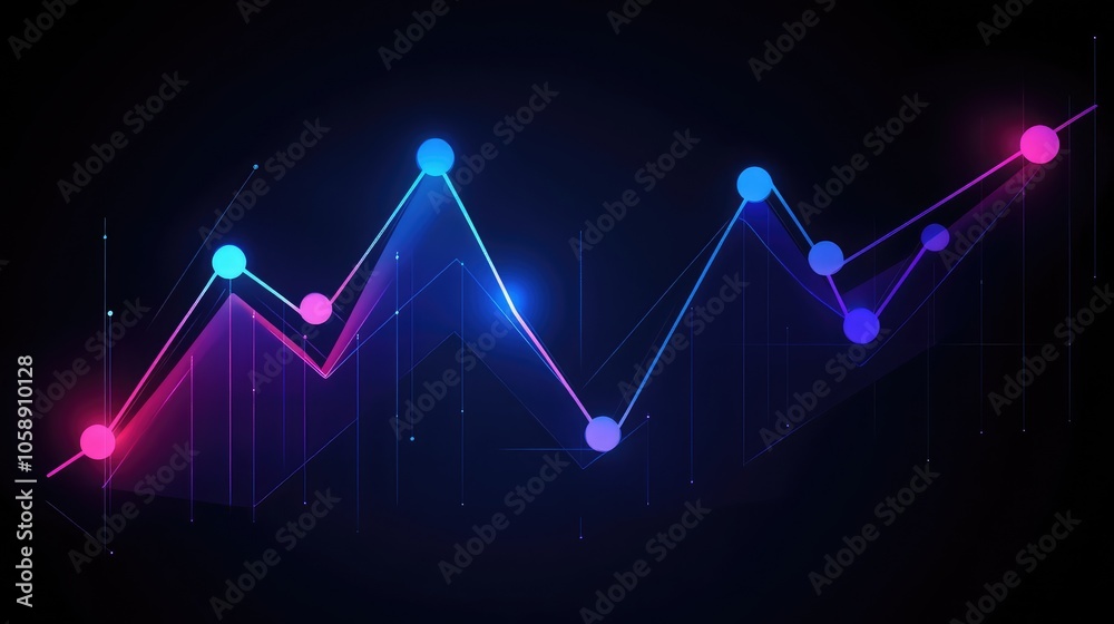Poster vibrant abstract chart with colorful data points