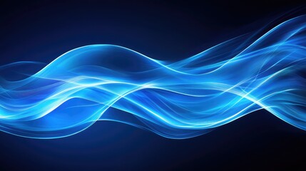Obraz premium Dynamic Blue Wave Pattern on Dark Background