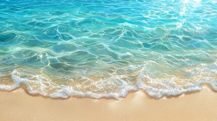 Obraz premium Crystal Clear Ocean Glistening Under the Bright Sun A Tranquil Tropical Escape