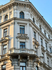 Historische Altbaufassaden in Mariahilf,  6. Bezirk von Wien, Österreich