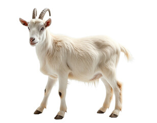 Fototapeta premium Goat isolated. Young goat on a white background. AI generative image.