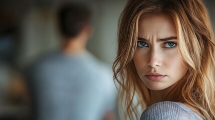 Female employee trying to avoid eye contact as a male colleague leans in too close at the office break room Clear background with copy space for text