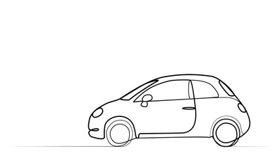 continuous line drawing of car. vector illustration