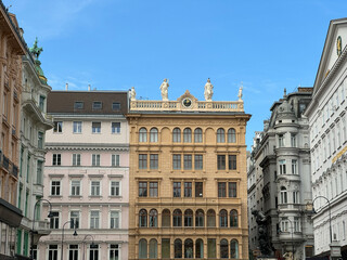 Obraz premium Altstadtfassaden in der Inneren Stadt am Graben, Wien, Österreich