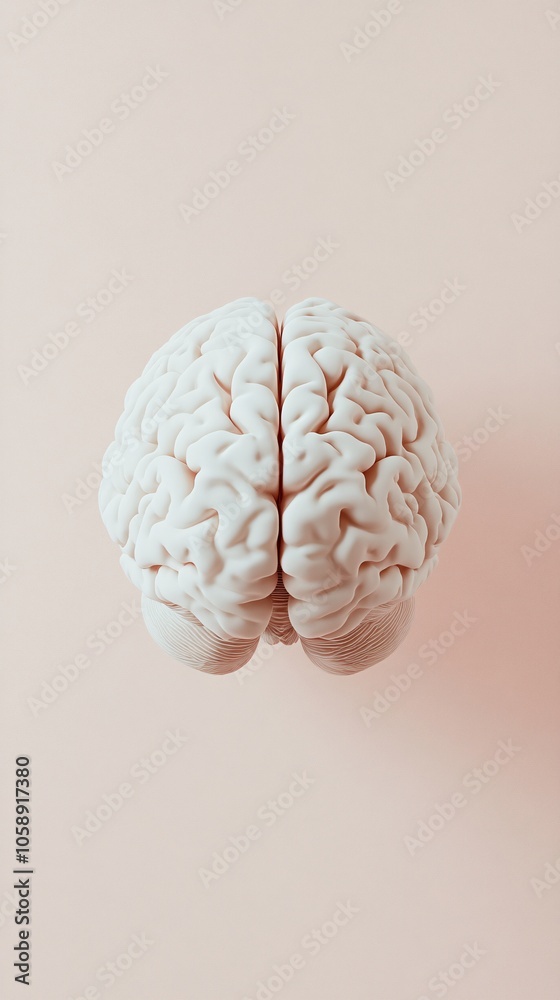 Poster Virtual brain model with clear indications of surgical pathways and regions susceptible to intervention with copy space for text