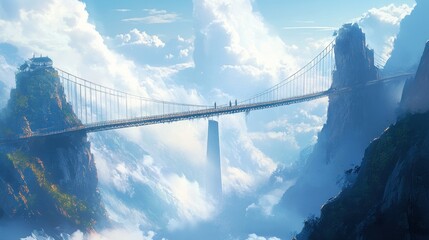 Obraz premium Bridge in the Clouds