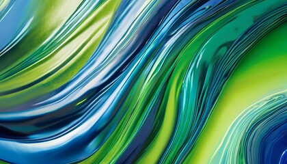 3D render of an abstract wavy sculpture with pearlescent car paint