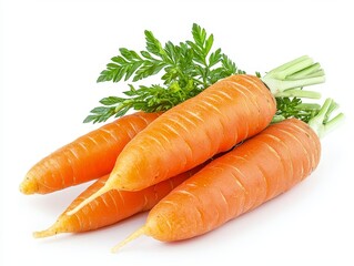 Fresh Carrot Vegetable Isolated on White Background