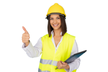 Woman engineer wearing protective gear