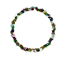 A new pattern designed, a circular pattern with an oil painting style, can be used for packaging. Your design elements can be directly applied to packaging boxes, handbags, books, illustration designs